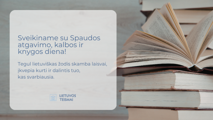 Sveikinimas Spaudos atgavimo, kalbos ir knygos dienai
